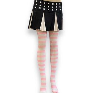 Pink and White Stripes Over the Knee Thigh High Tall Socks - NEW